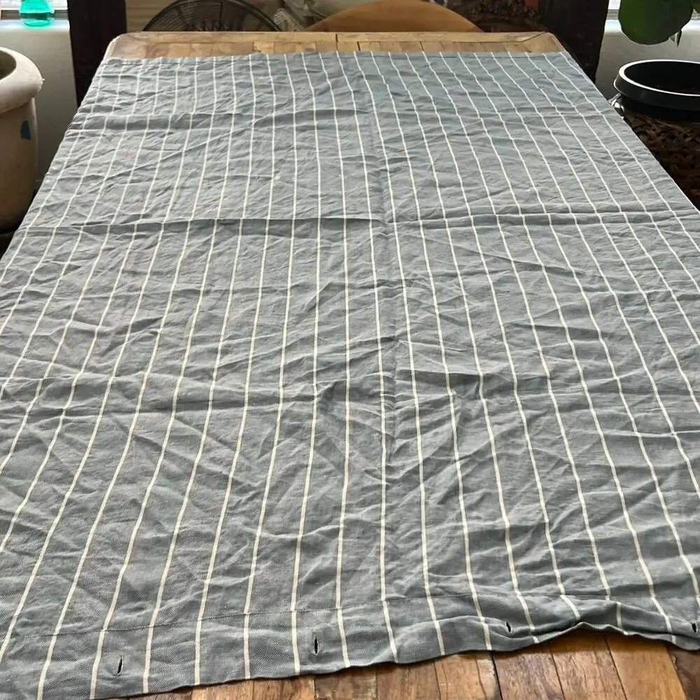 Pottery Barn Linen Shower Curtain Grey Stripe 72